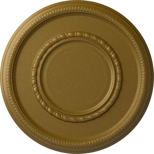 Ekena Millwork Federal Roped Large Ceiling Medallion (Fits Canopies up to 7 3/4"), 17 3/8"OD x 1 1/8"P, Gold CM17FEGLS - main